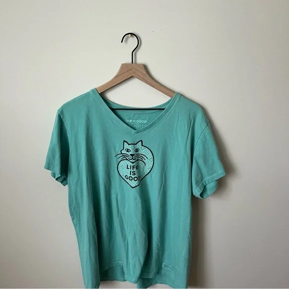 Life is Good Cat Graphic Tee - Picture 2 of 5